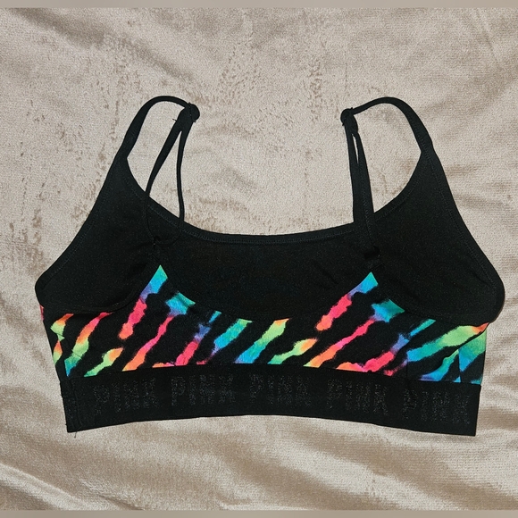 PINK Victoria’s Secret rainbow zebra sports bra - Picture 2 of 2